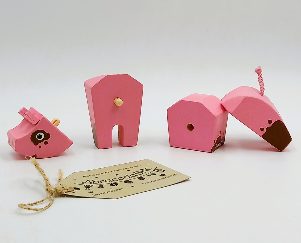 Puzzle 3D cochon en bois - JANOD