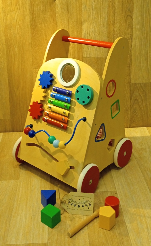 Chariot de marche et activités en bois - OXYBUL
