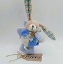 Doudou lapin bleu pétale - Doudou et compagnie