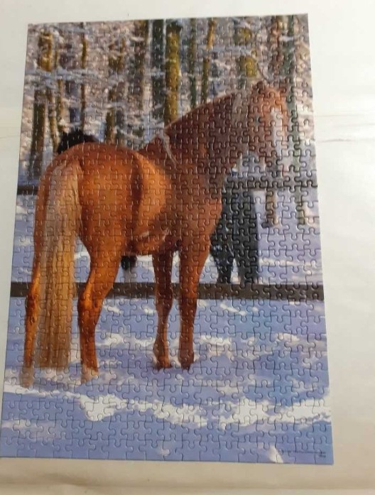 Puzzle "Cheval au pré dans la neige" 500p - HASBRO