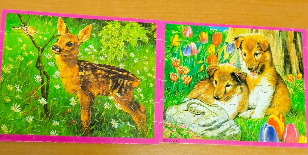 2x50 puzzle animaux - MB PUZZLE