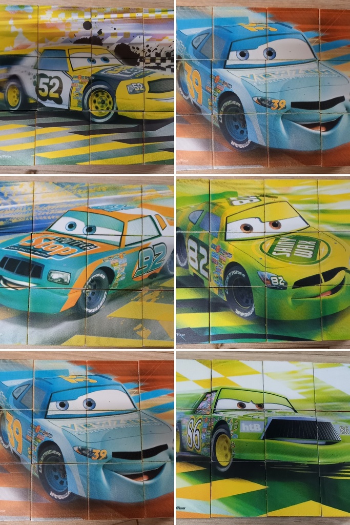 6x Puzzles Cubes Cars 12p - DiSNEY