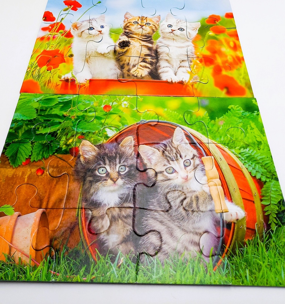 Puzzle "La découverte des chats" 2x12p - RAVENSBURGER 