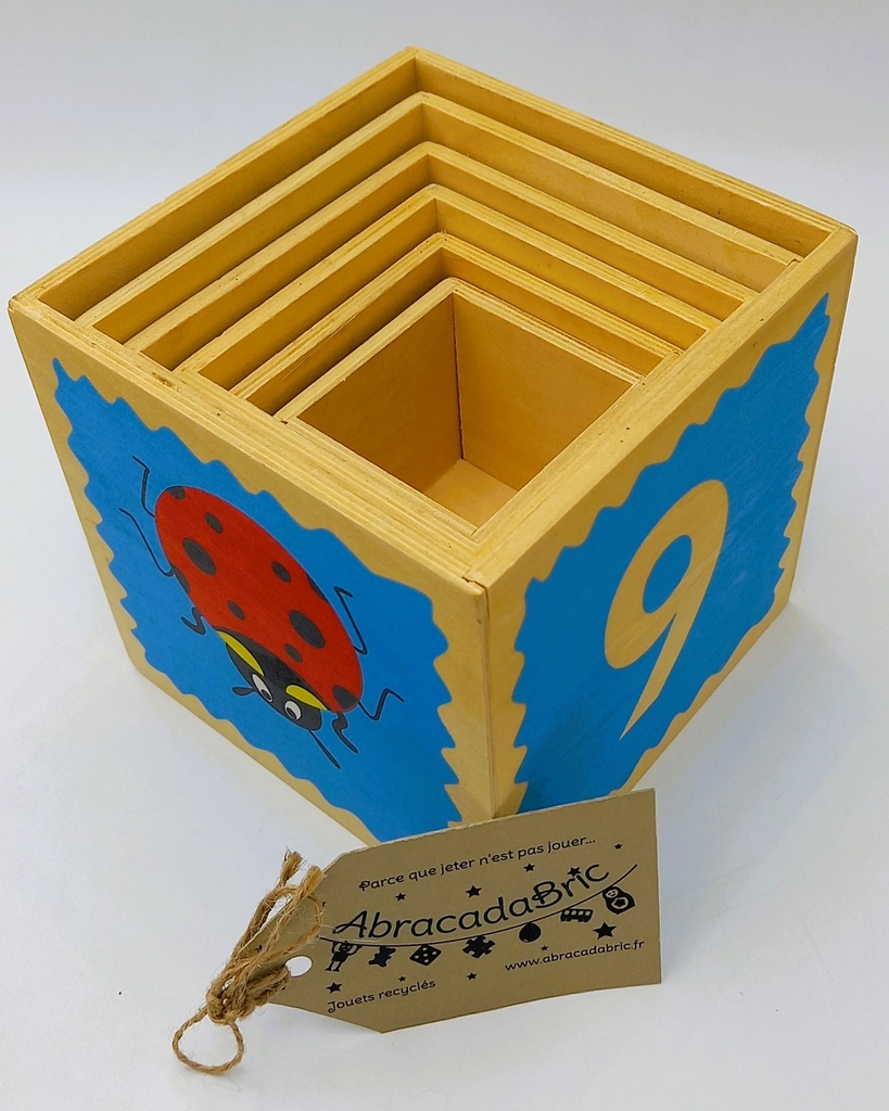 Mes cubes à empiler et encastrer en bois X6
