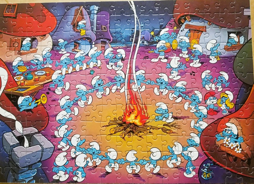 Puzzle schtroumpfs autour d'un feu 200p - RAVENSBURGER