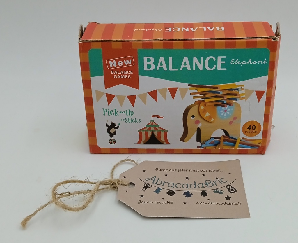 Jeu d'équilibre bois éléphant "balance beam"- STOCKiNG GAME