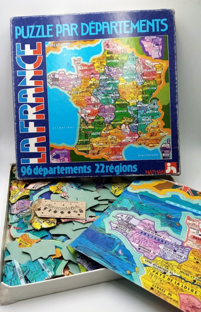 Puzzle "les départements" vintage - NATHAN