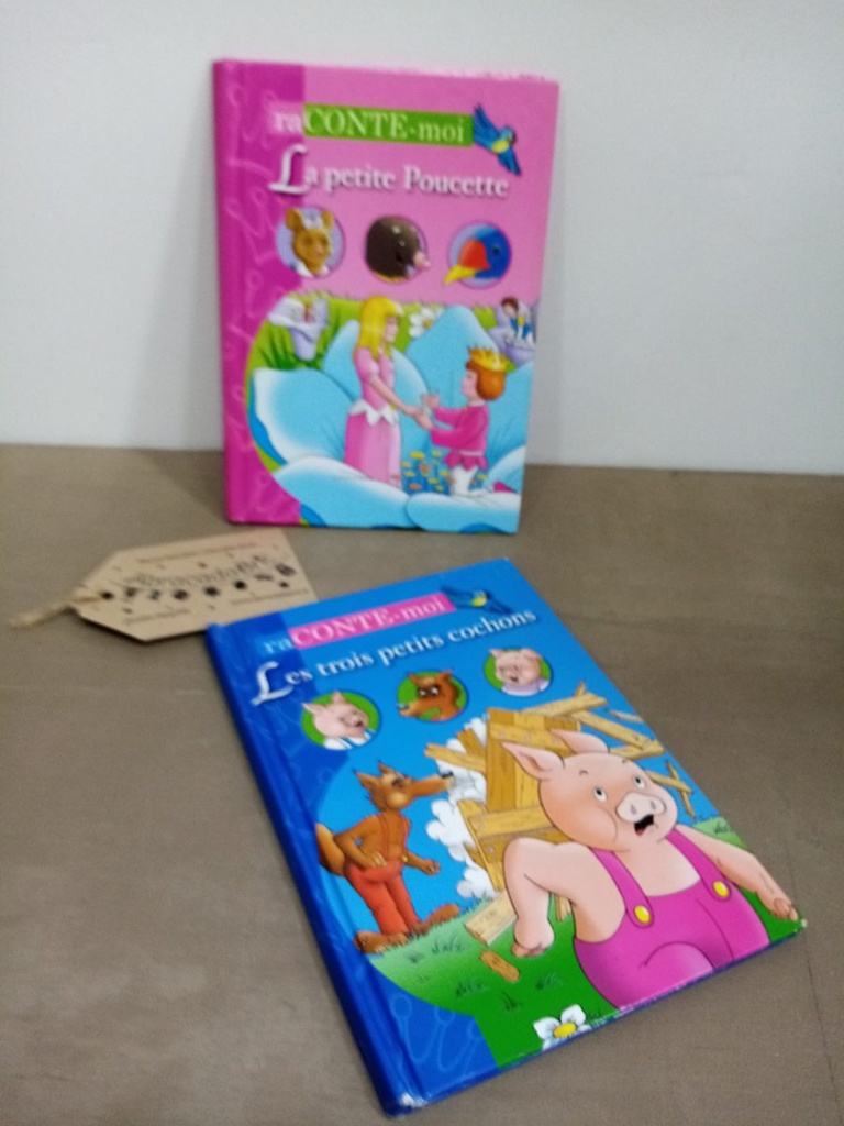 Lot x2 "raconte moi" Poucette et les 2 petits cochons - CARAMEL