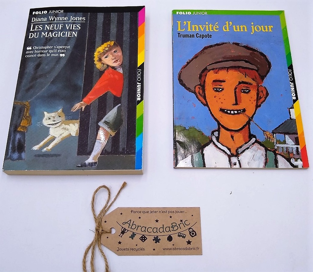 Lot x2 "les neuf vies du magicien"et "l'invité d'un jour"- FOLiO JUNiOR