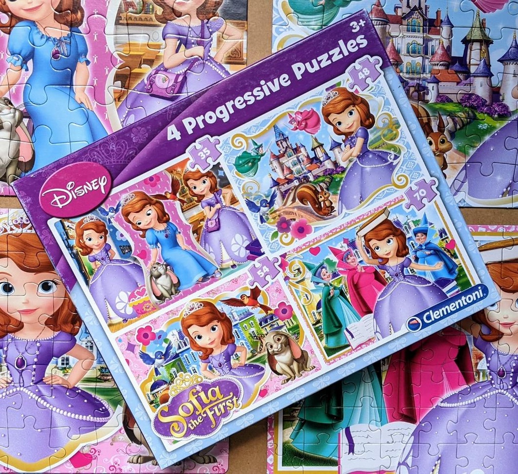 Puzzle princesse Sofia x4 35p-48p-54p-70p - CLEMENTONi