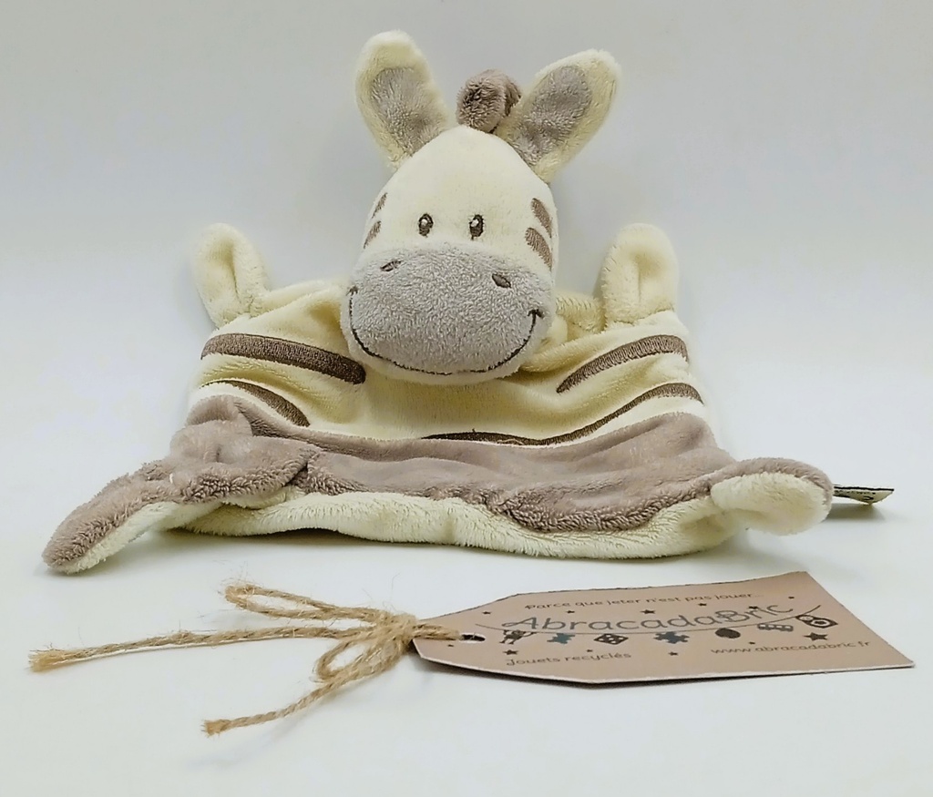 Doudou plat zèbre 25cm - MOTS D'ENFANTS