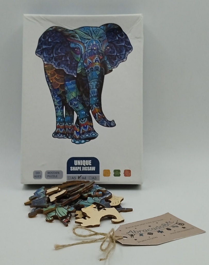 Puzzle Éléphant en bois- UNiQUE SHAPE JiGSAW 84 p