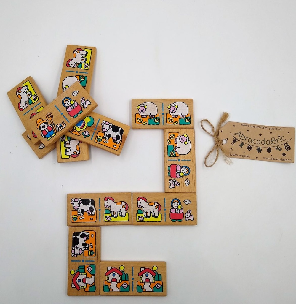 Dominos en bois "les animaux" x26