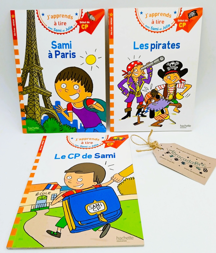 Lot x3 j'apprends à lire avec Sami et Julie "Le CP de Sami" & "Sami à Paris" & "Les pirates" - HACHETTE