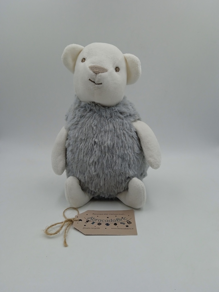 Doudou ours gris blanc - ATMOSPHERA