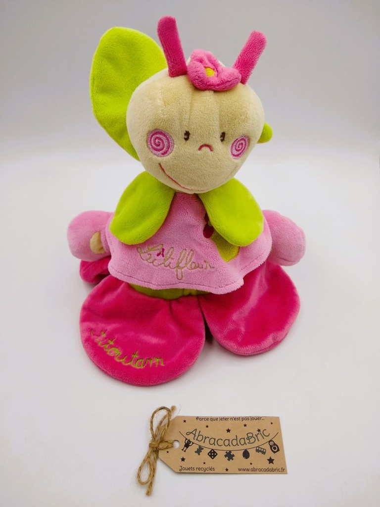 Peluche musicale papillon Lilifleur rose -21 cm- TiTOUTAM