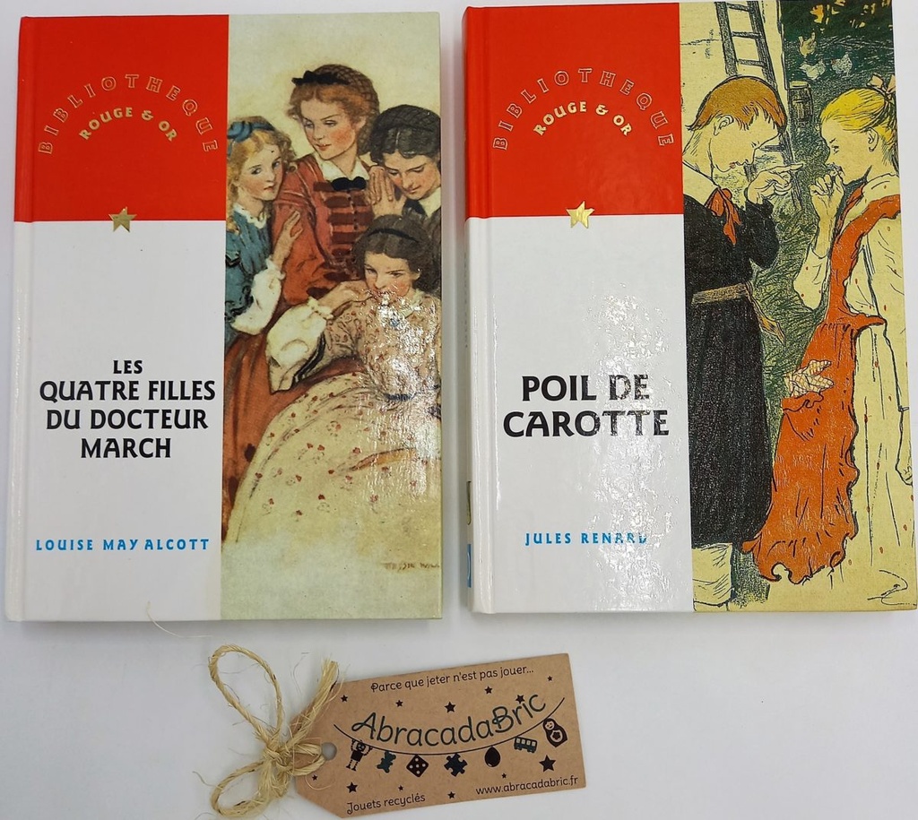 Lot x2 "les 4 filles du docteur March" et "Poil de Carotte" - ROUGE et OR