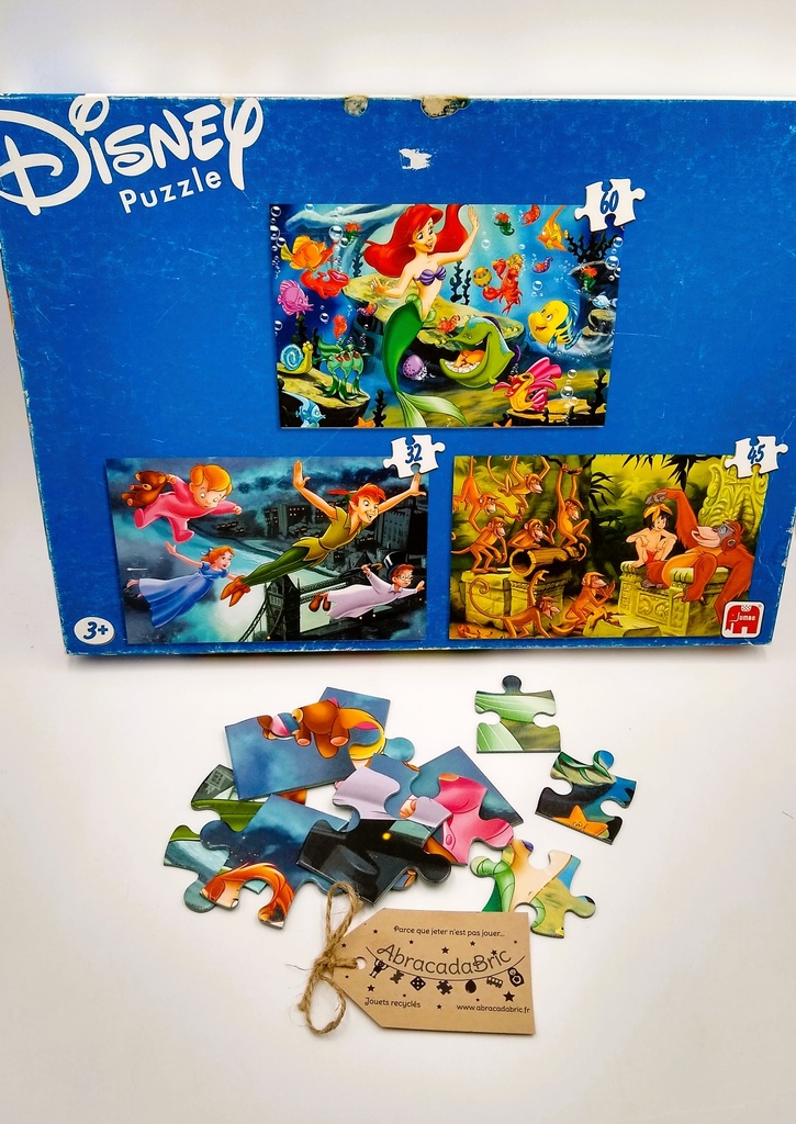 3x Puzzles Disney 32,45,60p Vintage - JUMBO