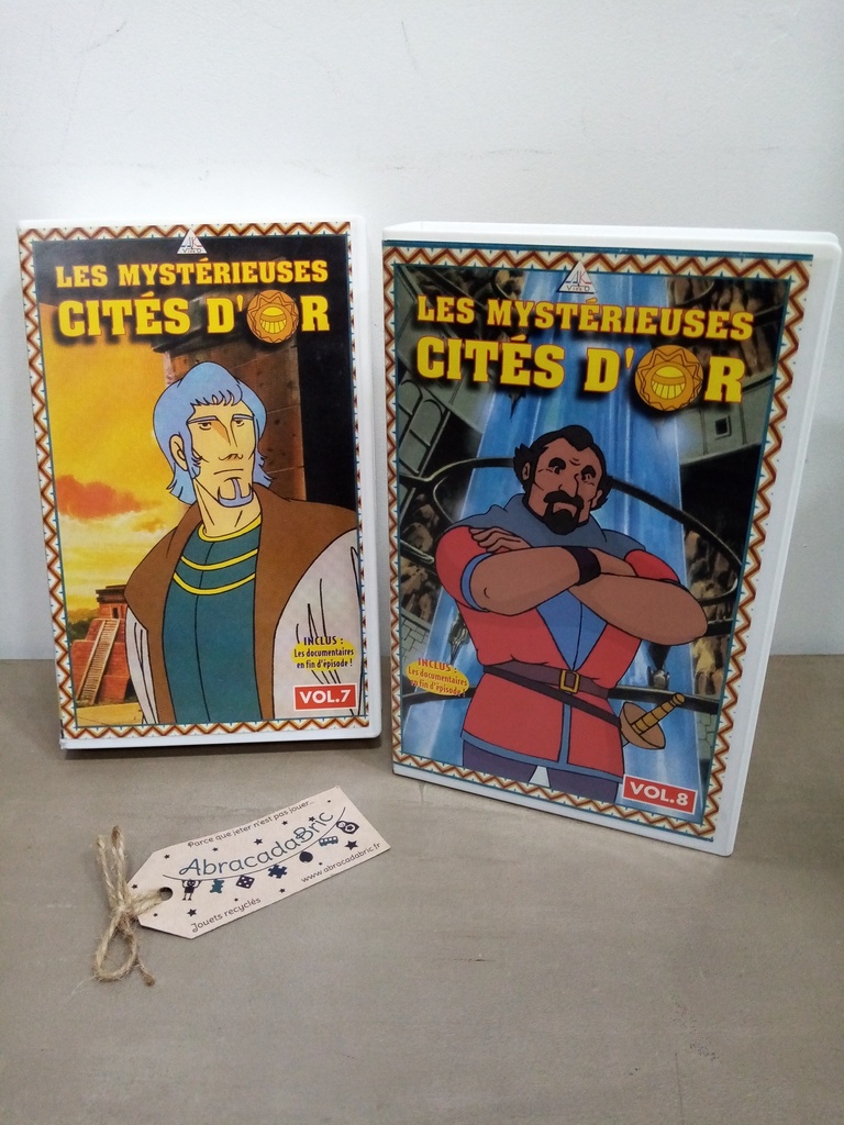 Lot x2 VHS "les mystérieuses cité d'or" vol 7 & 8- AK ViDEO