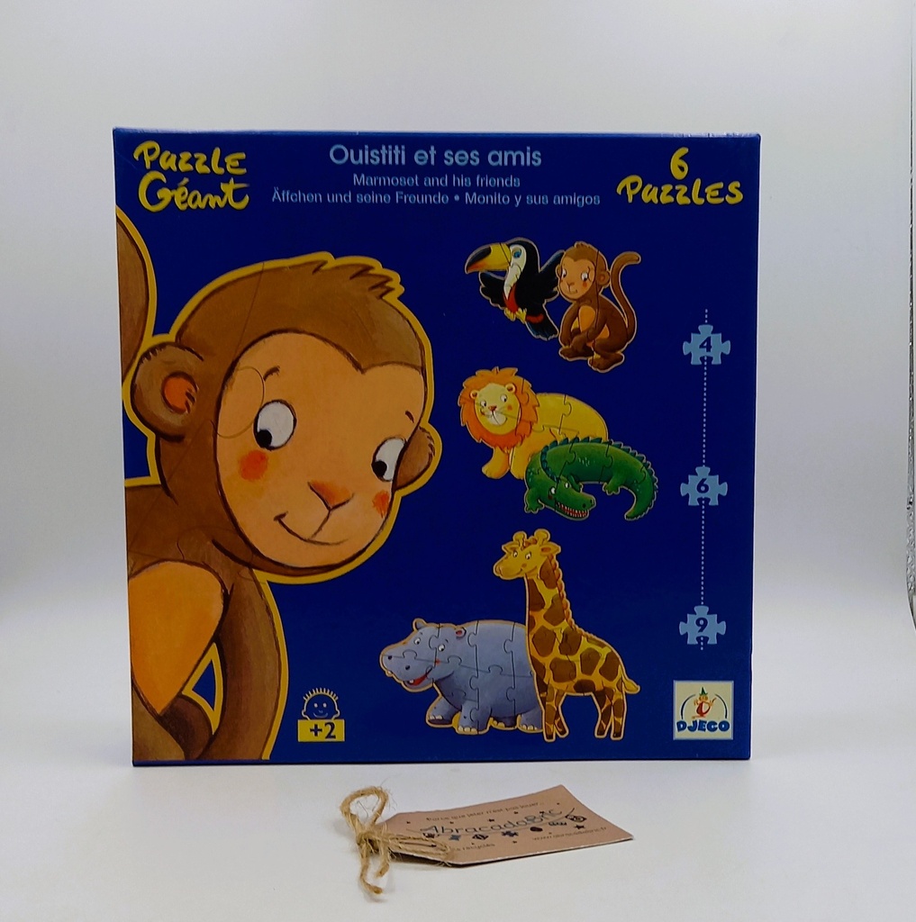 Puzzle géant "Ouistiti et ses amis" x6 - DJECO 