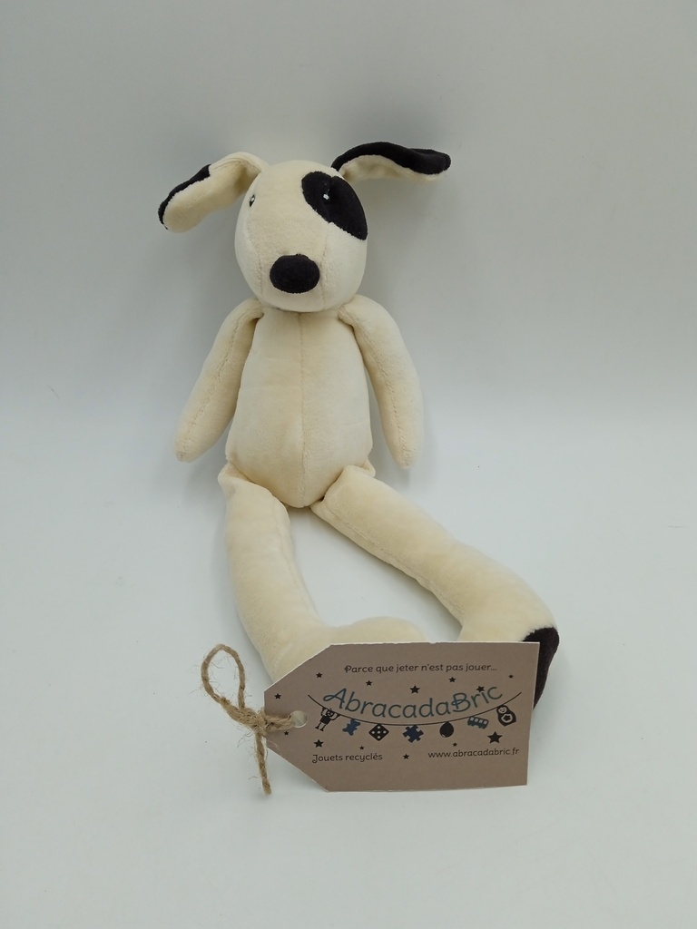 Peluche doudou chien blanc et noir - MOULiN ROTY 