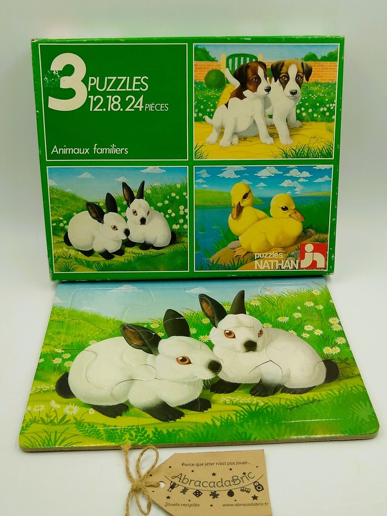 Puzzles "Animaux Familiers" 12,18 et 24p - NATHAN 