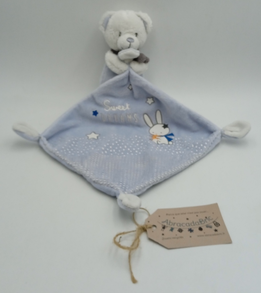 Doudou ours avec mouchoir - MOTS D'ENFANTS