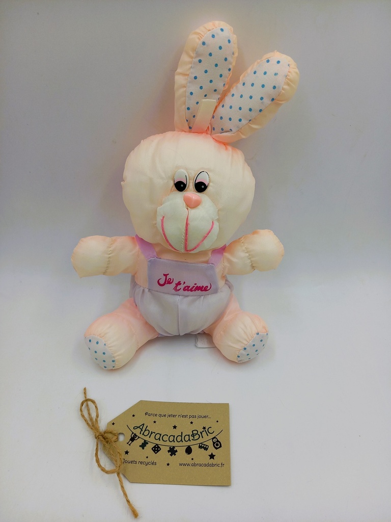 Puffalump, le lapin en toile "Je t'aime" 23cm - BiKiN