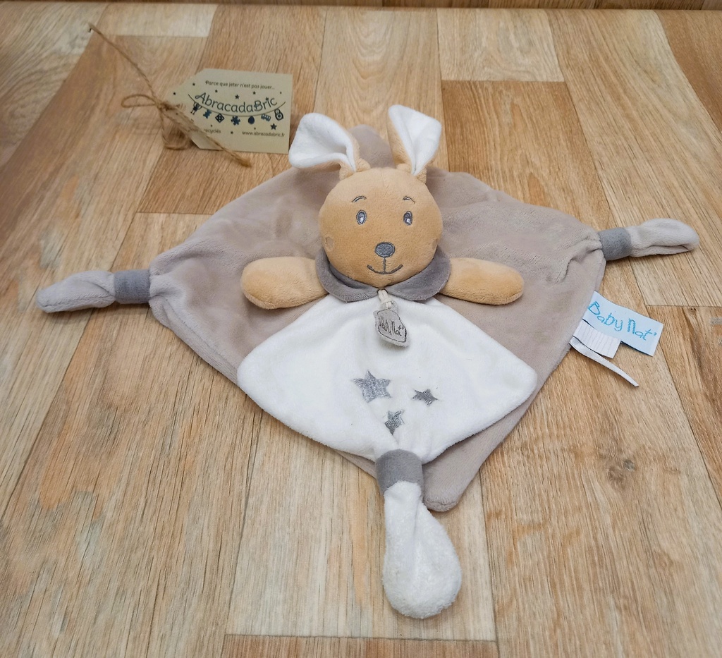 Lapin gris et blanc 25cm - BABYNAT