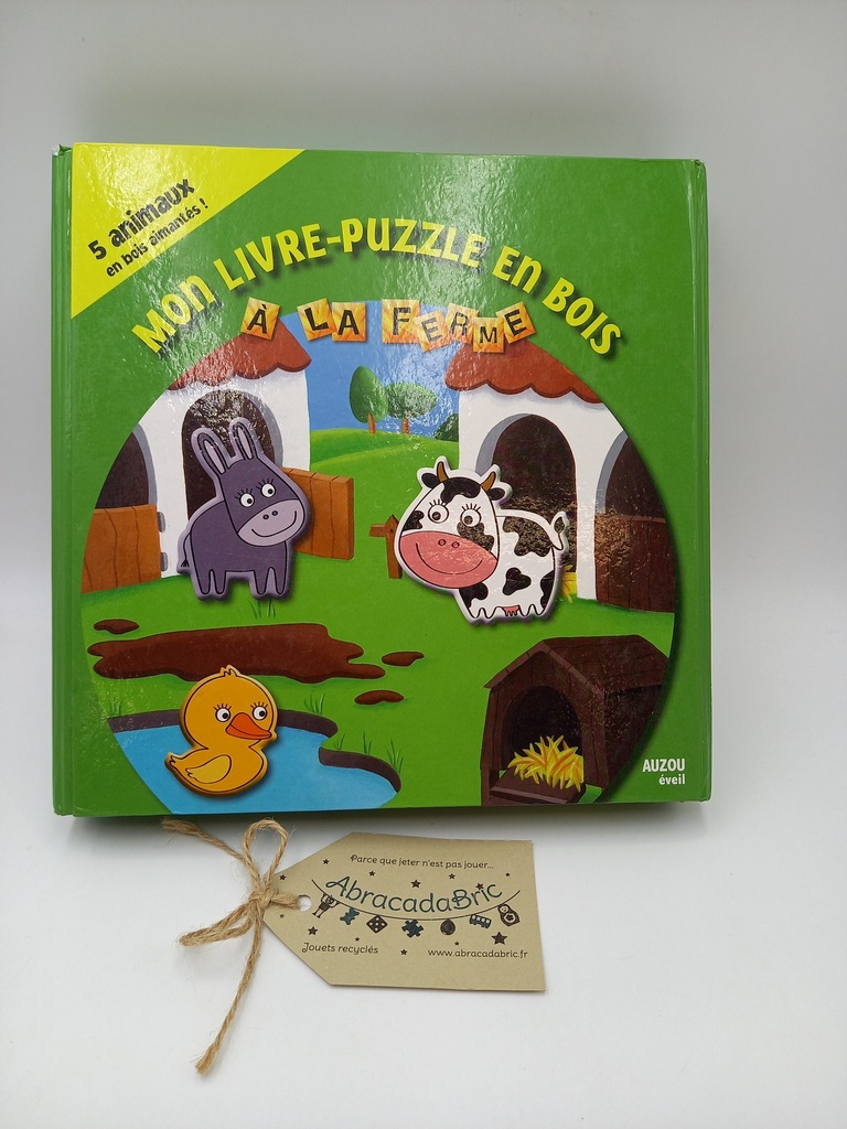 Mon livre puzzle en bois "la ferme" -AUZOU