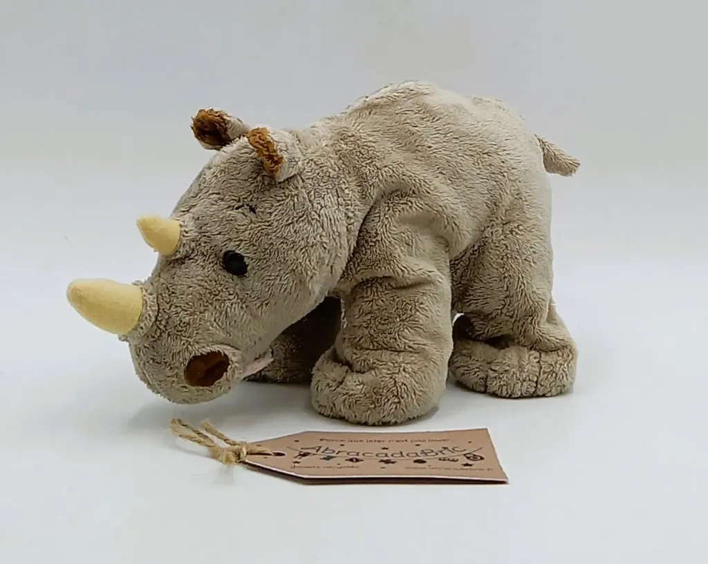 Peluche rhinocéros 21cm - AJENA