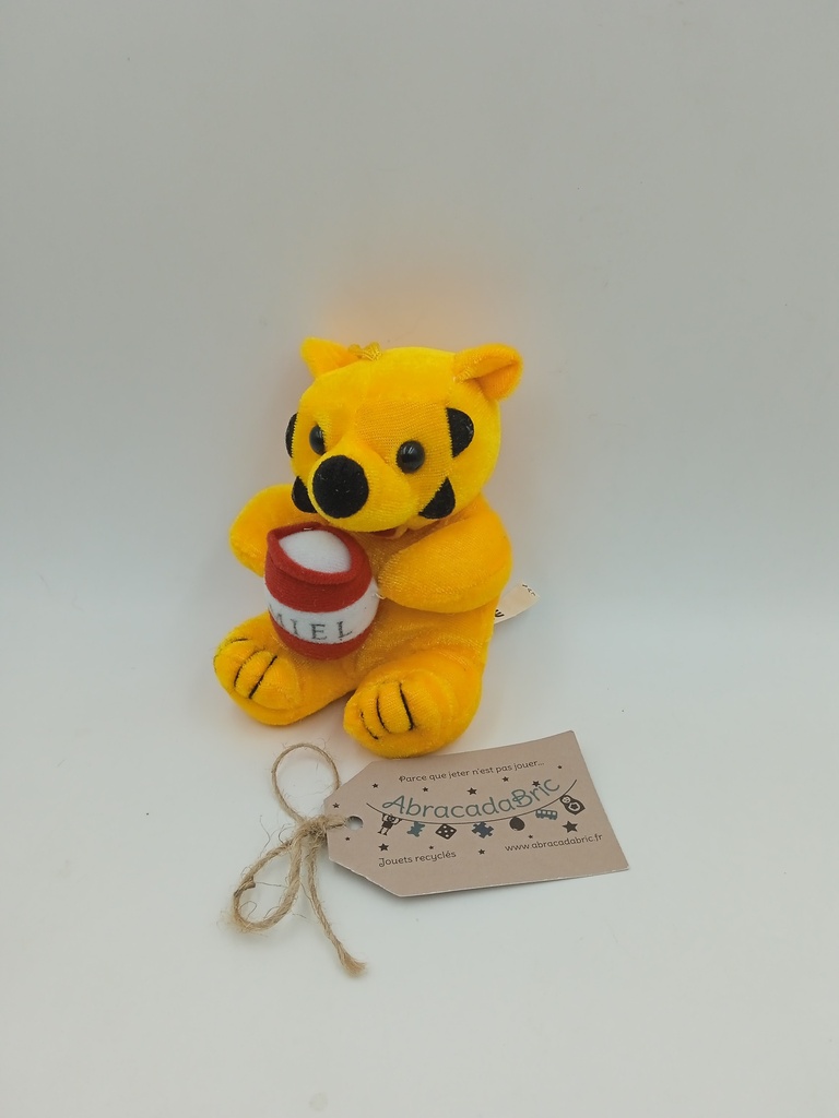Peluche ourson 14cm avec pot de miel
