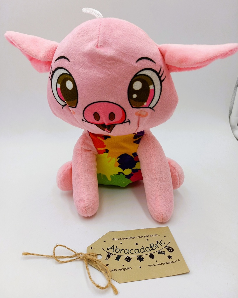 Peluche Cochon multicouleur 28cm