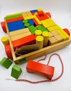 Chariot et cubes en bois -ViLAC
