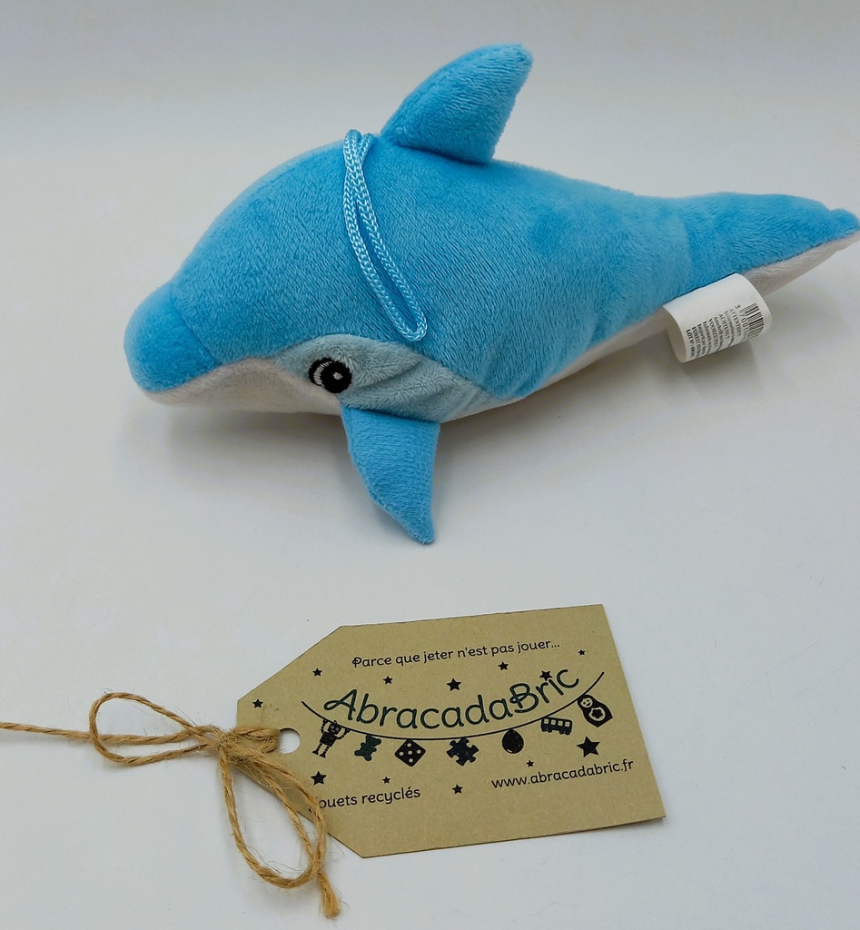 Peluche dauphin bleu clair 20cm
