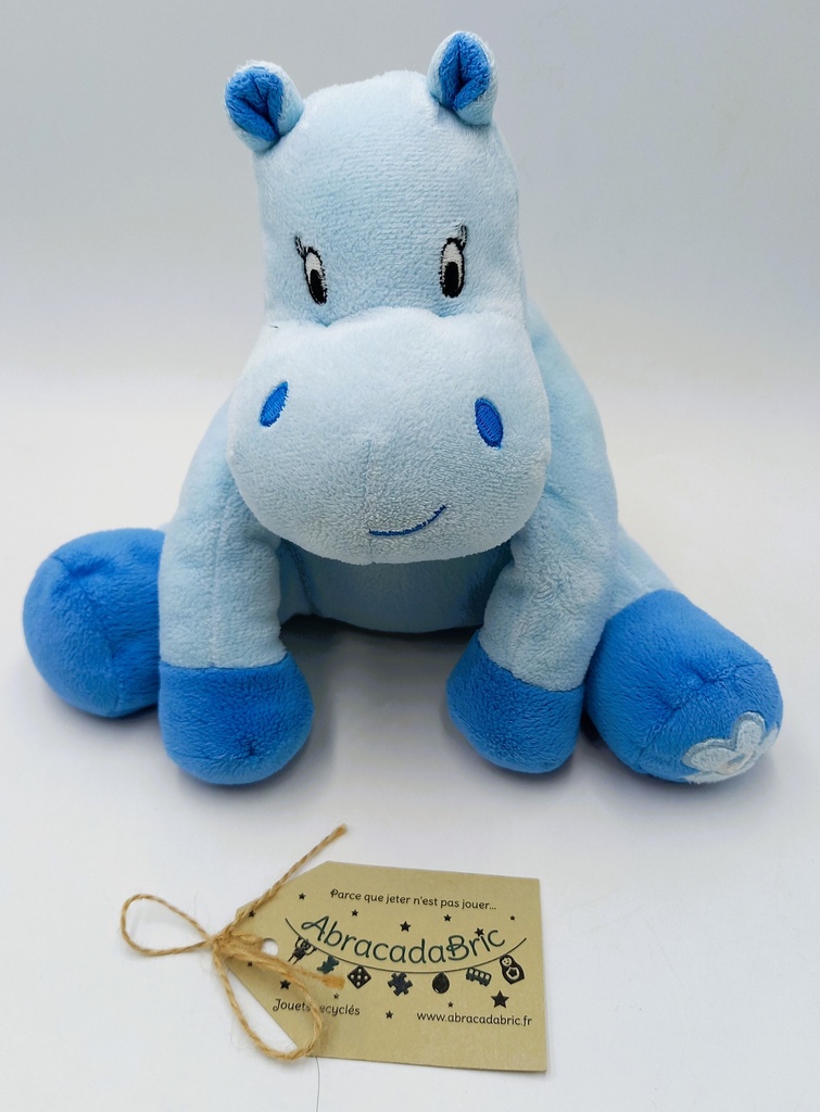 Peluche Hippopotame bleu 21cm ARTHUR ET LOLA
