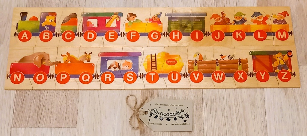 Puzzle "train l'alphabet " en bois - BRENDEL