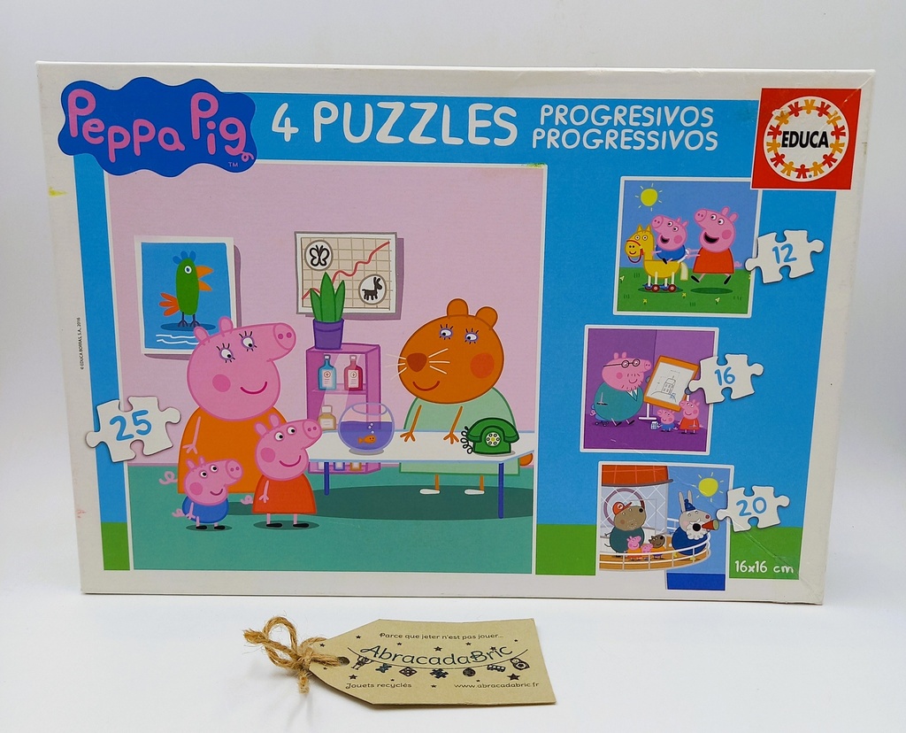 Puzzle Peppa Pig x4, 12p 16p 20p 25p - EDUCA