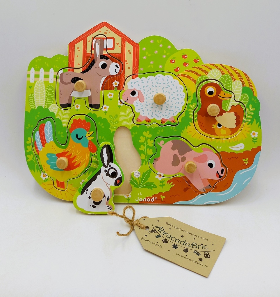 Puzzle bois Happy Farm - 6p - JANOD 