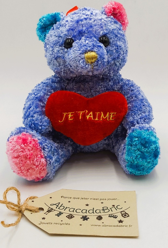 Ours bleu "Je t'aime" 17cm - ELUZ 