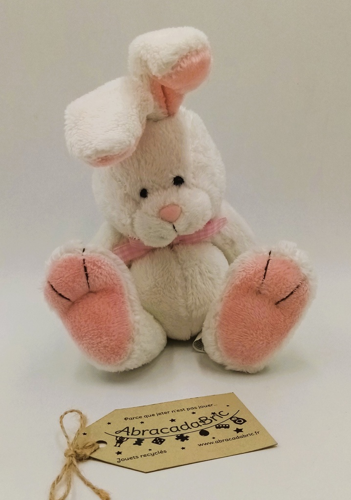 Lapin blanc et rose 25cm - GEMiNi