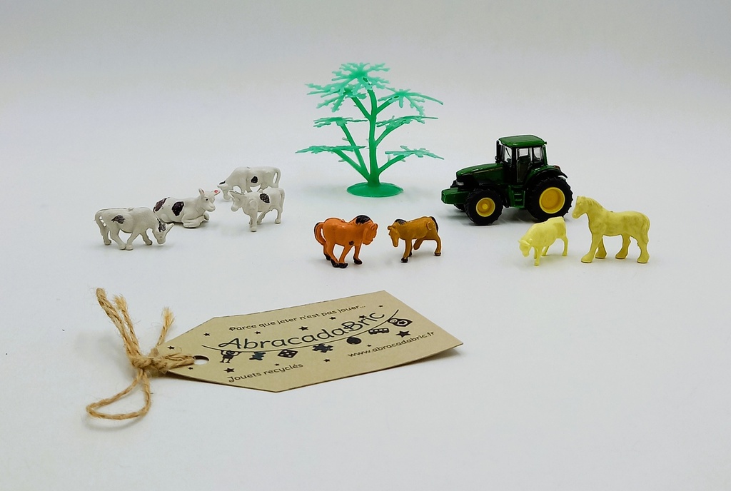 Lot figurines animaux de la ferme miniatures (10 pièces)