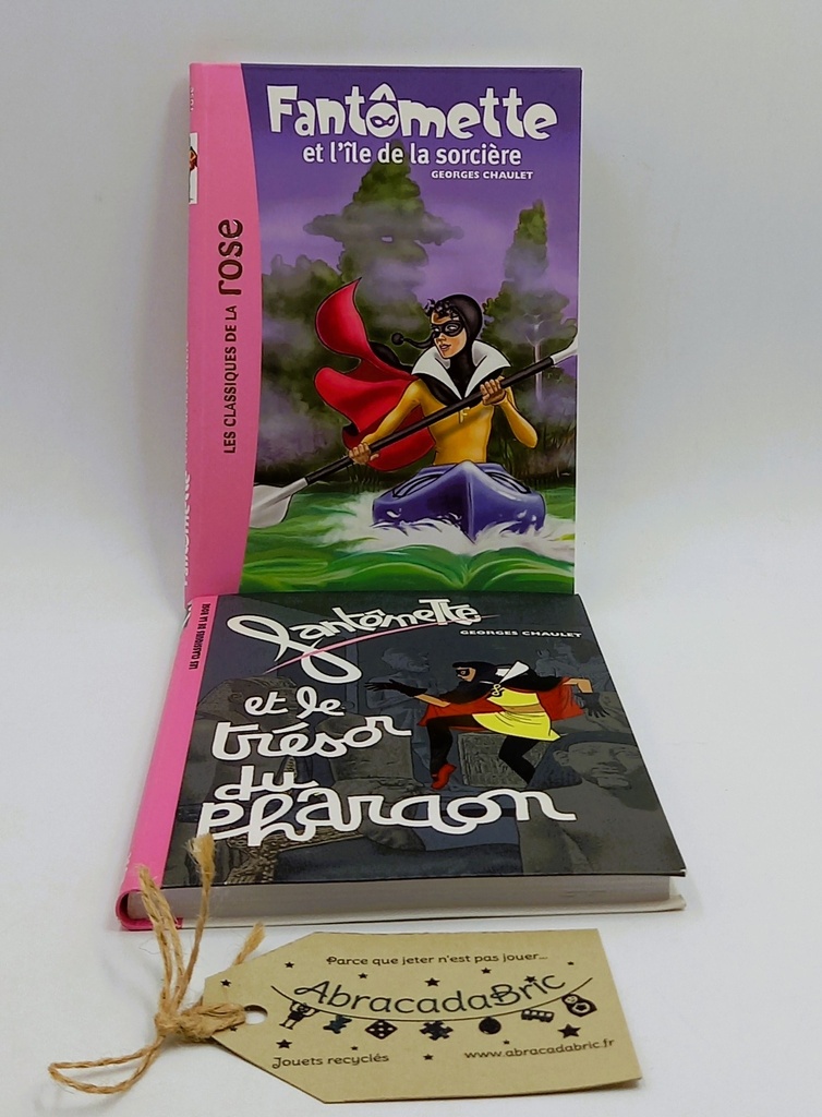 "Fantômette et le trésor du pharaon" & "Fantômette et l'île de la sorcière" - BiBLiOTHEQUE ROSE 