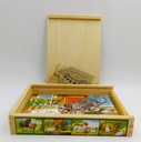 Coffret de 4 puzzles en bois animaux 4x12p