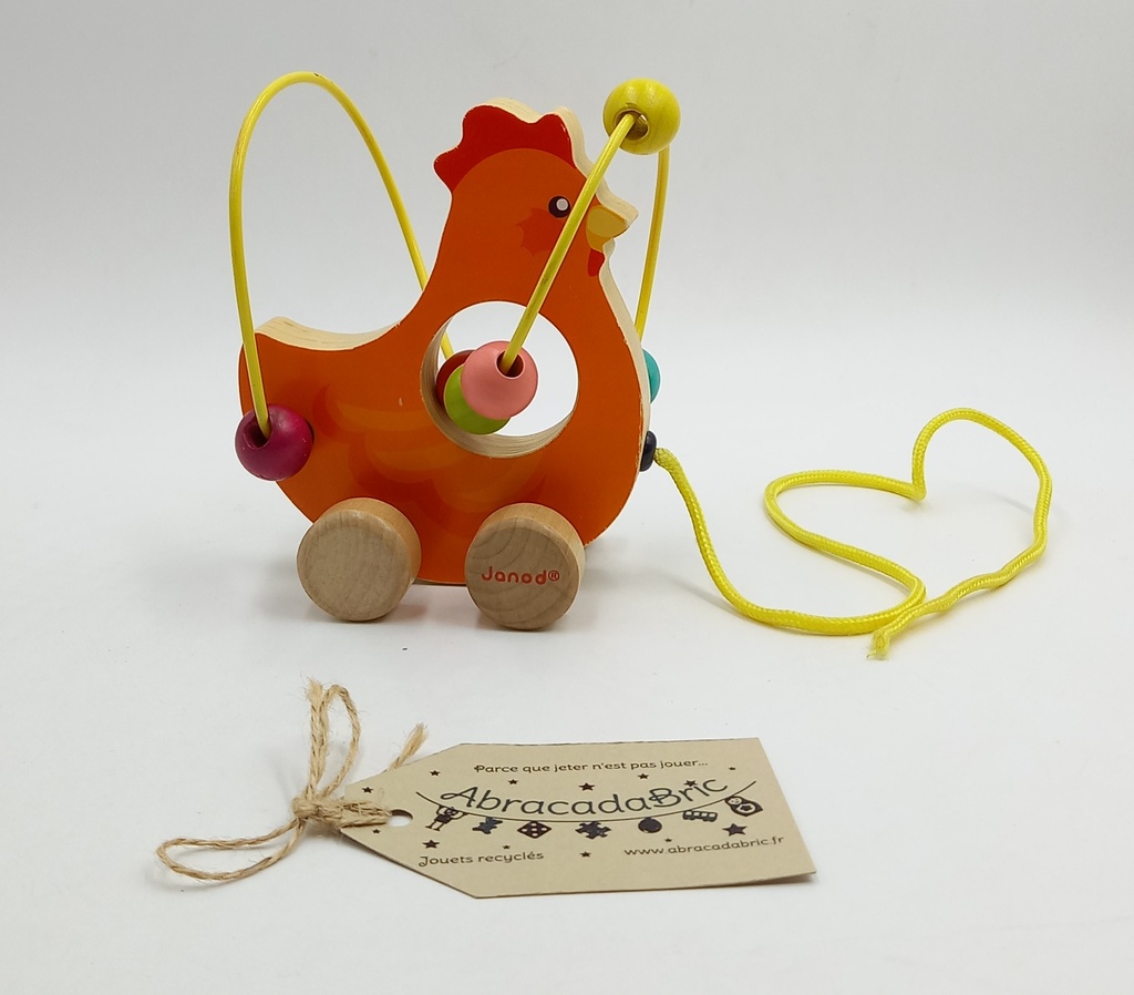 Mini looping poule en bois à tirer - JANOD 