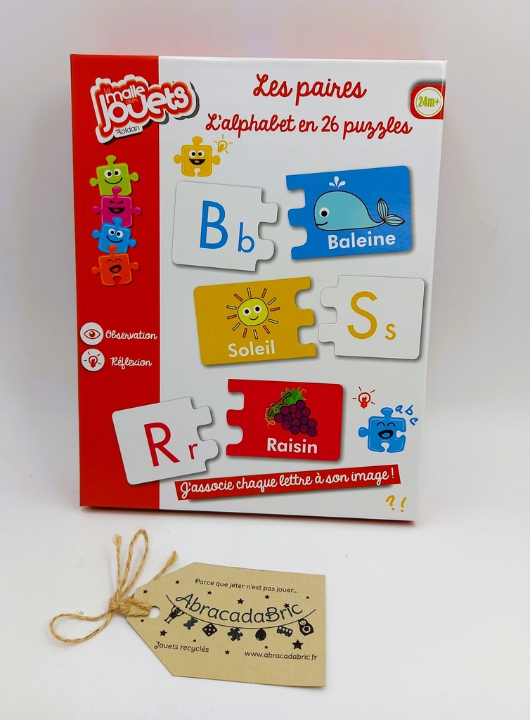 Les paires, l'alphabet en 26 puzzles - LA MALLE AUX JOUETS