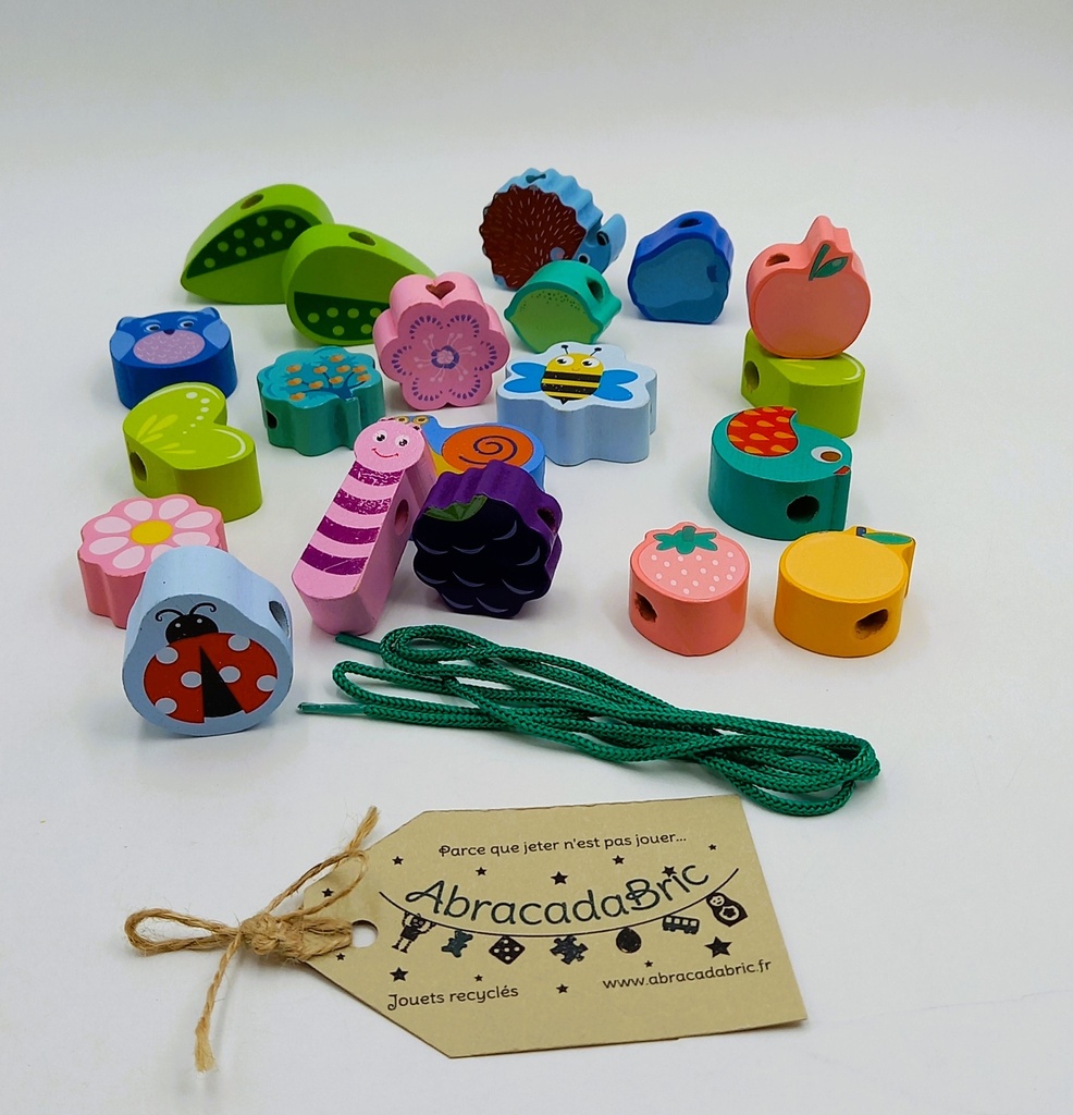 Lot de 20 perles en bois 