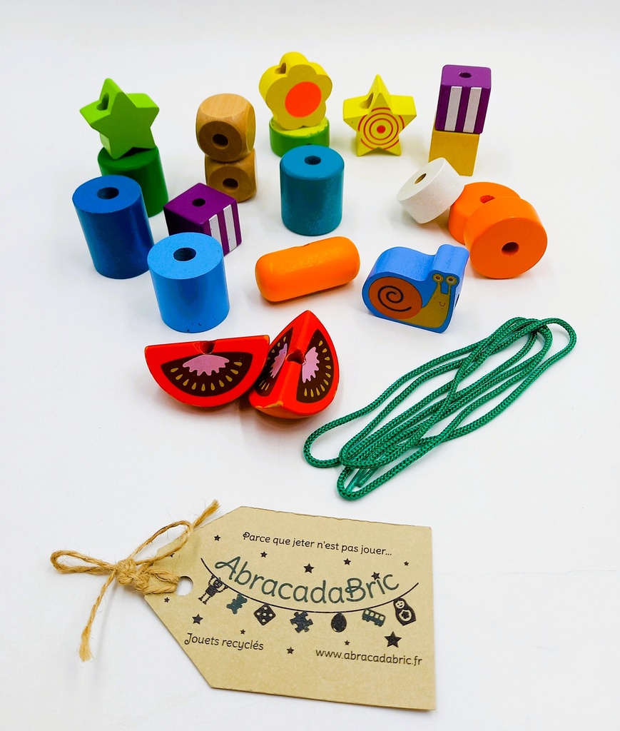 Lot de 20 perles en bois  