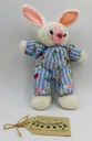  Peluche doudou ancien lapin blanc et rose -29cm- SV ITALO