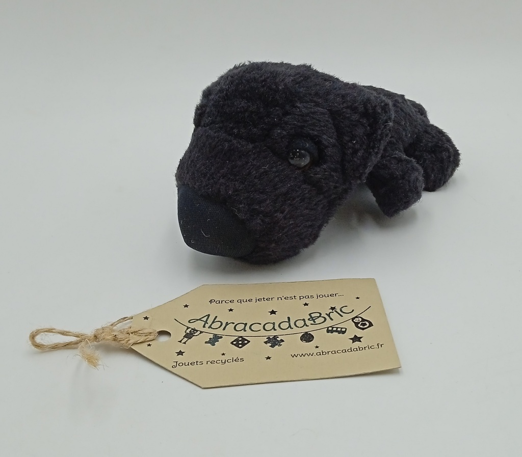 Peluche chien labrador noir - 13cm